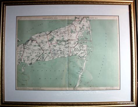 Antique Map Of Cape Cod Original Vintage Rare Historical Antique