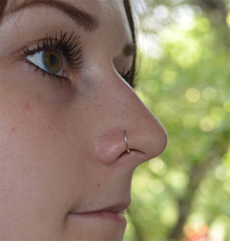 Small Silver Nose Ring Nose Hoop Gauge Nose Piercing Etsy