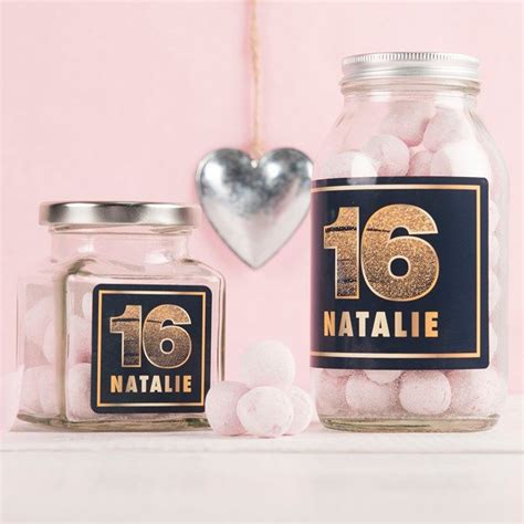 Send a lovely, unique birthday gift just for her! Personalised Jar Of Strawberry Bonbons - Gold Glitter 16 ...