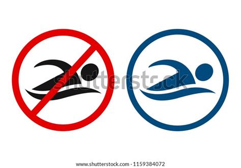 No Swimming Swimming Allowed Sign Simple Stock Illustration 1159384072