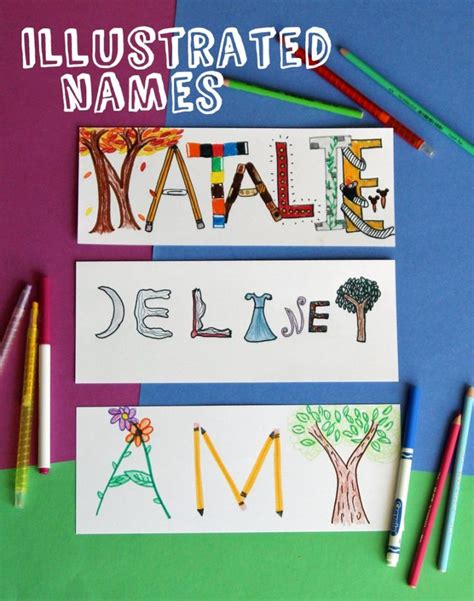 Drawing With Kids Illustrated Names Name Art Projects Art For Kids