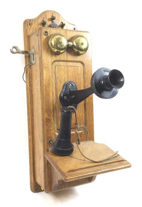 Sold Price Antique Kellogg Hand Crank Wood Wall Telephone September