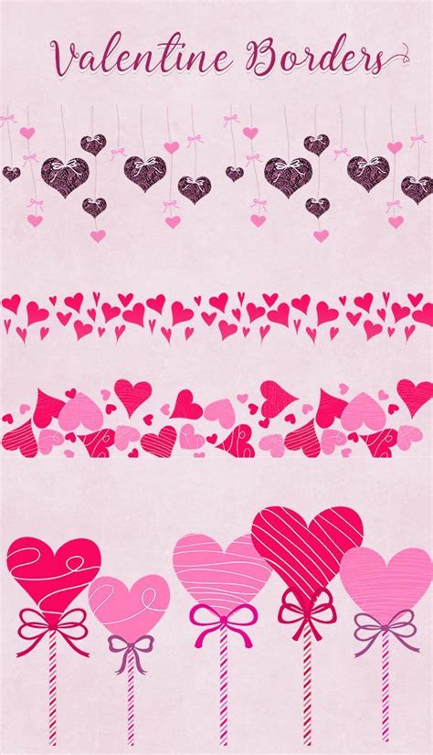 Valentines Day Borders Valentines Day Illustration Valentines Day