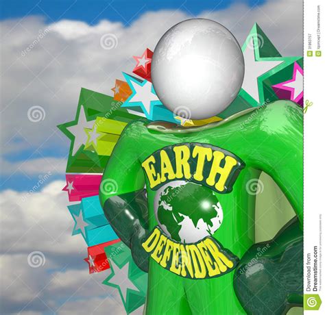 Earth Defender Super Hero Environmentalist Activist Stock Illustration