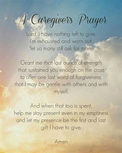 Pin By Lori Sexton On For The Of Caregivers Caregivers Prayer