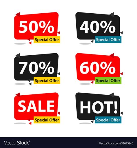 Discount Label Set Template Design Royalty Free Vector Image