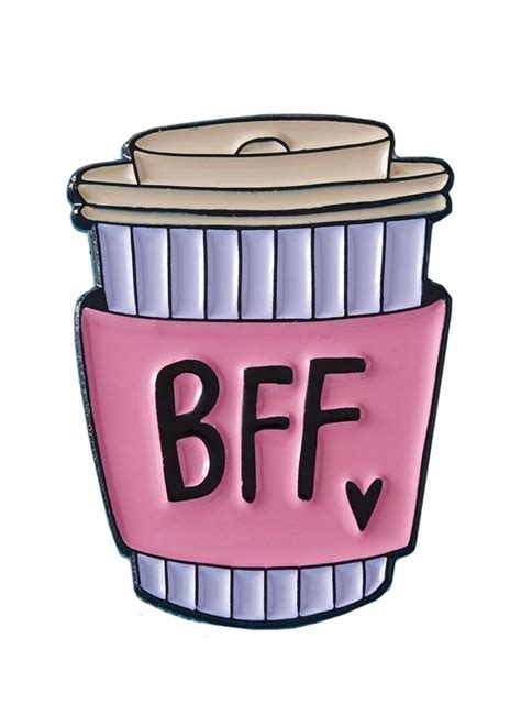 Punky Pins Bff Coffee Cup Enamel Pin Attitude Clothing