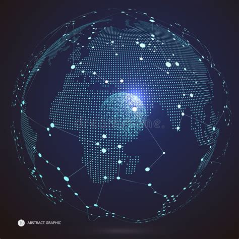 Globale Netwerkverbinding Internationale Betekenis Wereldkaart Poin