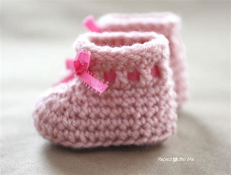 Crochet Pattern For Easy Baby Booties Knitting Crocheting