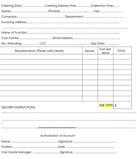 Catering Invoice Templates 10 Different Formats In Pdf And Excel