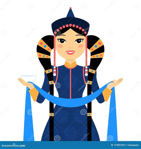 Beautiful Mongolian Woman Stock Vector Illustration Of Female 174021627