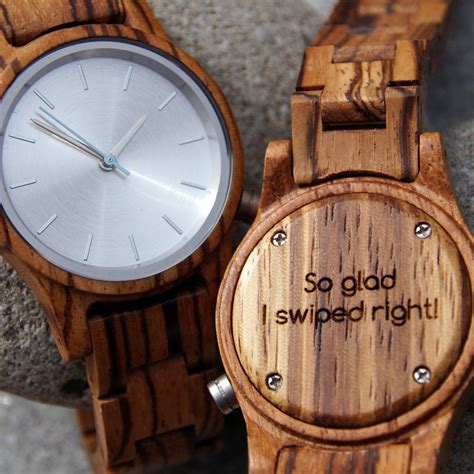 Personalized Watches Personalized Gifts Engraved Wood Watch Leather
