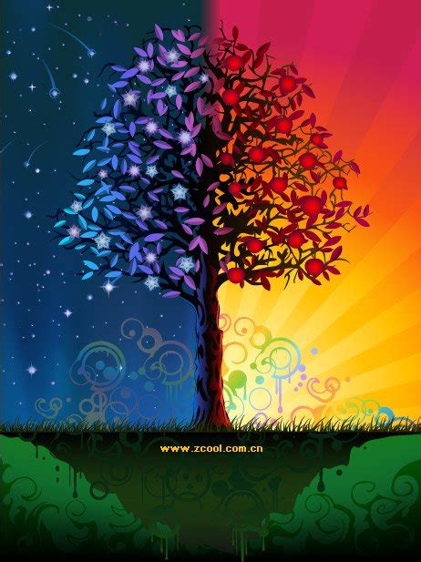 Colorful Tree Vector For Free Download Freeimages