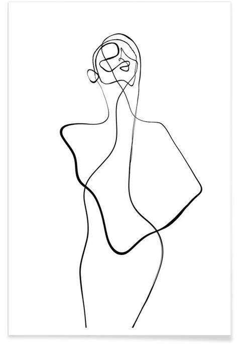 Scandinavian printable art, abstract line art, minimal face illustration, minimalist abstract artwork, one line drawing, single line illustration. Chance Poster | JUNIQE