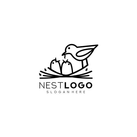 Bird Nest Logo Design Template Vector Illustration 10235808 Vector Art