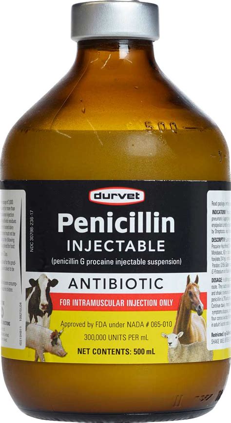 Penicillin Injectable For Livestock Durvet Antibiotics Cattle