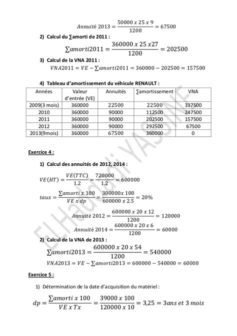 Pdf Exercice De Tableau Damortissement Linéaire Avec Correction Pdf Télécharger Download