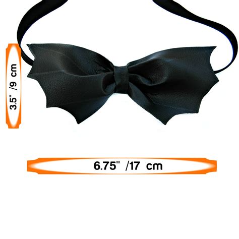 Faux Leather Bat Bow Tie Halloween Bowtie Gothic Wedding Accessory