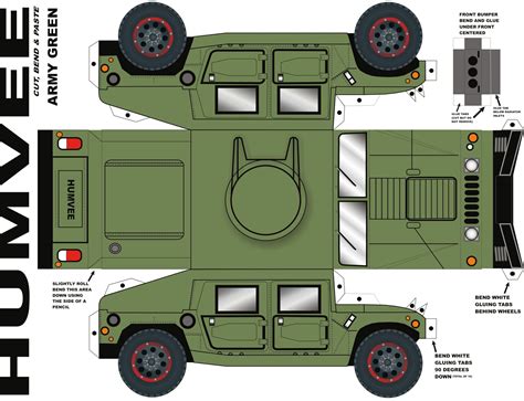 J Ossorio Papercraft Modelo Recortable De Un Auto Humvee