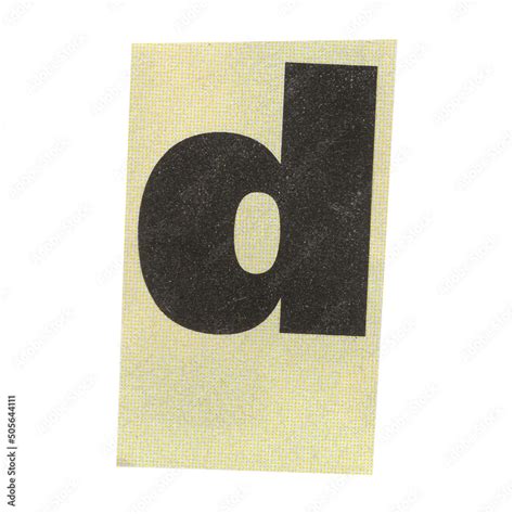 Letter D Magazine Cut Out Font Ransom Letter Isolated Collage