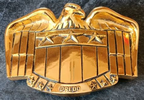 Sd Studios Replica Judge Dredd Badges And Belt Buckle K Gold Plated Picclick