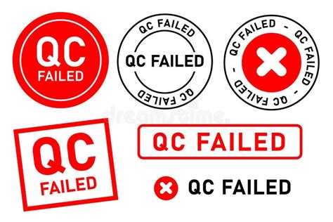 Qc Failed Fail Quality Control Label Tag Seal Control Sticker Template Design Stock Vector