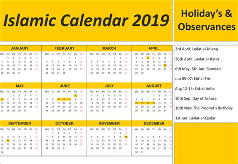 Based on ummul qura system, saudi arabia. Islamic Calendar 2019 I Hijri Calendar 1440 - One Platform ...