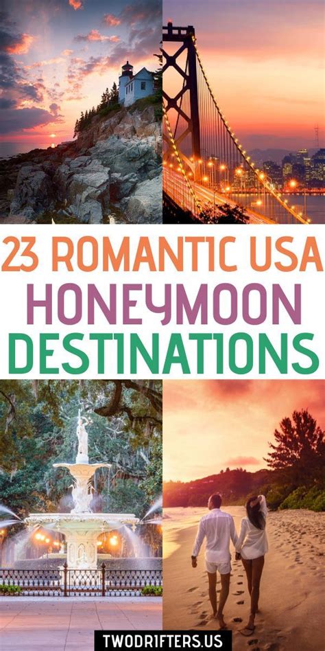 The Cover Of 25 Romantic Usa Honeymoon Destinations