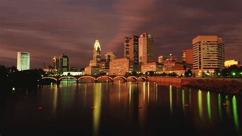 Columbus Ohio At Dusk 1920x1080 Wallpaper