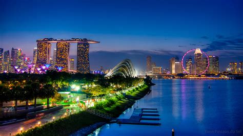 Fonds Decran 1920x1080 Singapour Marina Bay Sands Nuit Waterfront