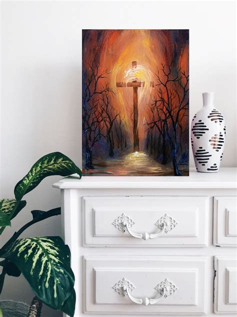 Holy Cross Acrylic Painting Christian Art Original Acrylic Painting