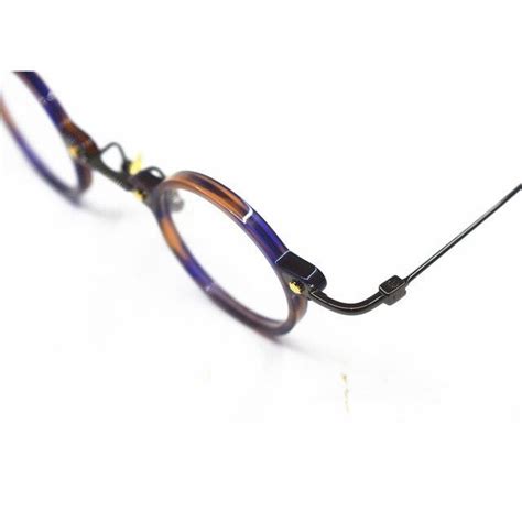 vintage small round 36mm hand made eyeglass frames titanium acetate full rim rx able optical men