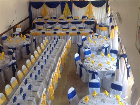 Royal blue and yellow wedding decor. Yellow Wedding Centerpieces