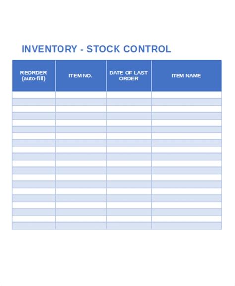 inventory sheet templates   samples examples