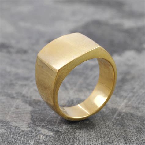 Mens Gold And Silver Square Signet Ring By Otis Jaxon Silver Jewellery