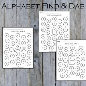 Alphabet Uppercase Dab It Worksheets Printable Letter Recognition Find