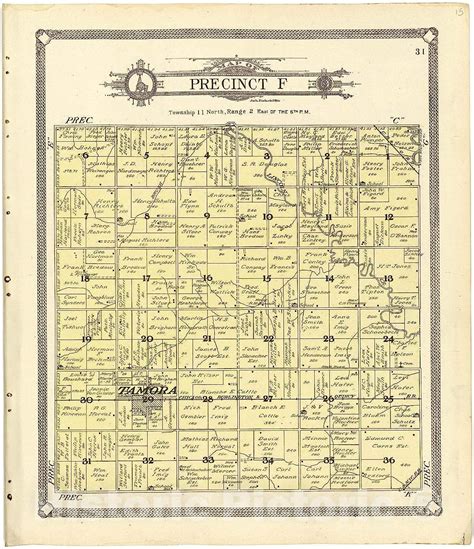 Historic 1908 Wall Map Standard Atlas Of Seward County