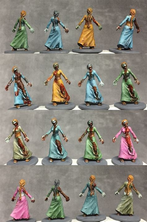 Zombicide Black Plague Painted Figures Standard Walkers Female With