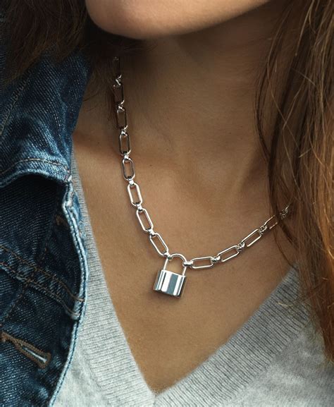 Padlock Necklace In Sterling Silver Blue Nile Silver Necklace