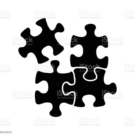 Puzzles Icône Noire Sur Fond Blanc Illustration Vectorielle Vecteurs