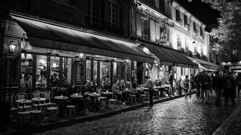 무료 이미지 검정색과 흰색 도로 거리 밤 시티 파리 도시 풍경 프랑스 저녁 낭만적 인 단색화 조명을받은