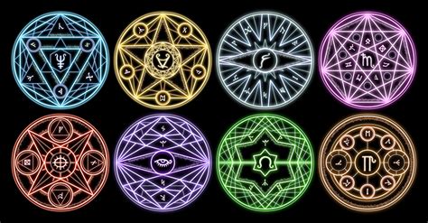 [art] sigils for each school of magic dnd element symbols alchemy symbols magic symbols