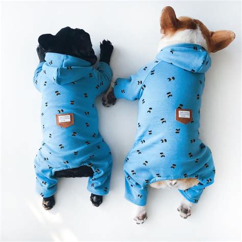 Dog Winter Onesie Pajamas Jumpsuits For Dogs Frenchies Clothing