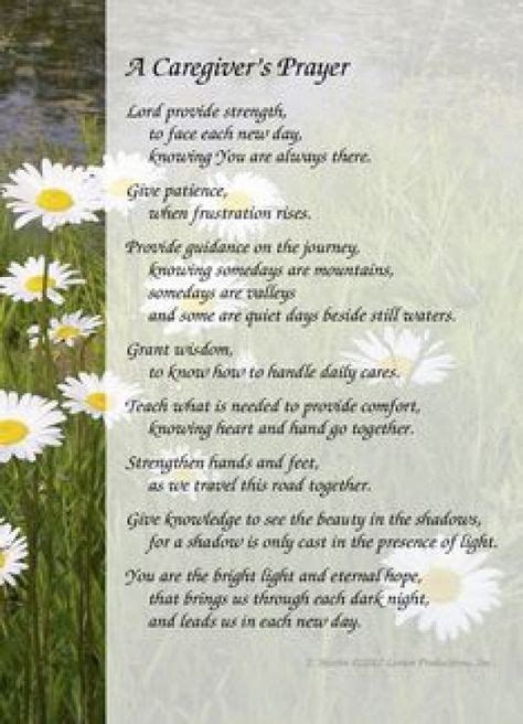 A Caregivers Prayer Caregiver Caregiver Poem Caregivers Prayer