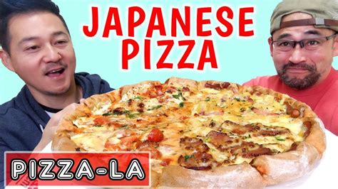 Trying Unique Japanese Pizza La Delivery Pizza Youtube