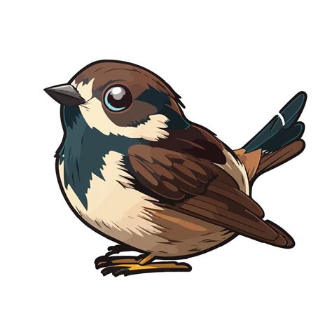 Cute Sparrow Cartoon Style 21638366 Vector Art At Vecteezy