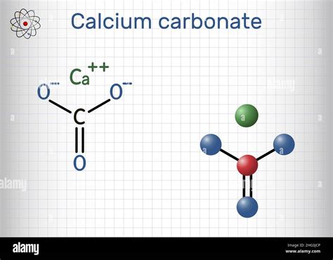 Molécula De Carbonato De Calcio Es Compuesto Iónico Sal Carbónica De
