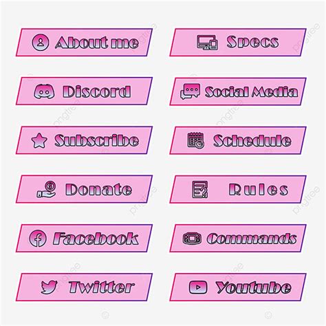 Twitch Stream Panel Png Image Cute Pink Girly Twitch Stream Panels Buttons Girly Twitch Girly