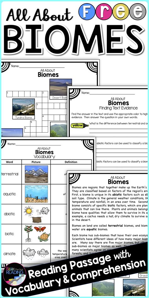 Free Biomes Activity Biomes Reading Passage Vocabulary
