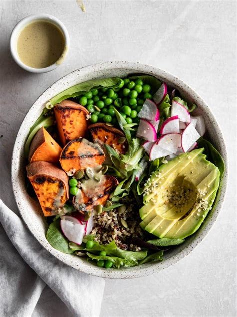 Vegan Power Bowl With Lemon Tahini Dressing Real Vibrant Recipe